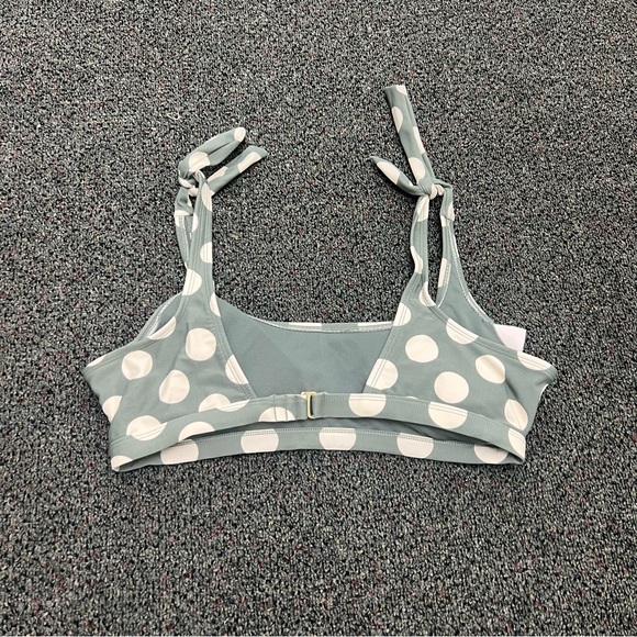 TARGET Green & White Polka Dot Bow Tie Shoulder Retro Bikini Top Removable Cup L - Picture 10 of 16